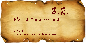 Böröndy Roland névjegykártya