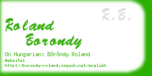 roland borondy business card