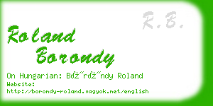 roland borondy business card